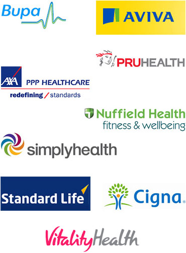 Advantage Physiotherapy Affilations; Bupa, Aviva, PruHealth, Axa PPP Heathcare, Nuffield Health, Simply Health, Standard Life, Cigna.